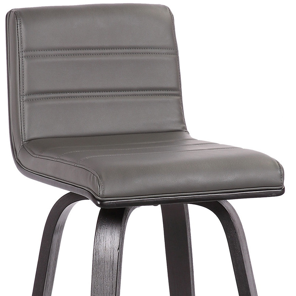26" Gray and Black Fabric and Iron Low Back Counter Height Swivel Bar Chair - GreatEagleInc