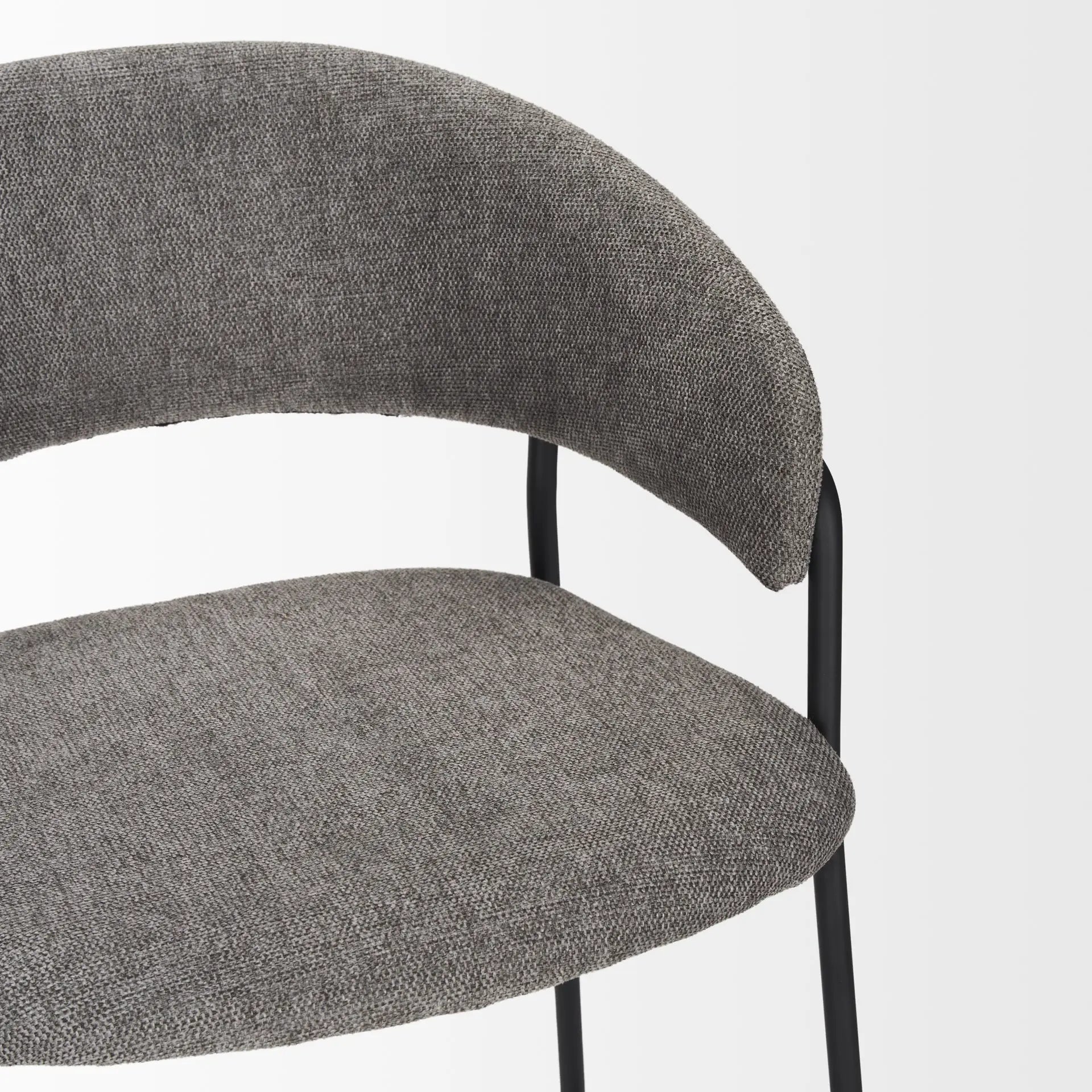 26" Gray and Black Fabric and Metal Counter Height Bar Chair Homeroots Living Room