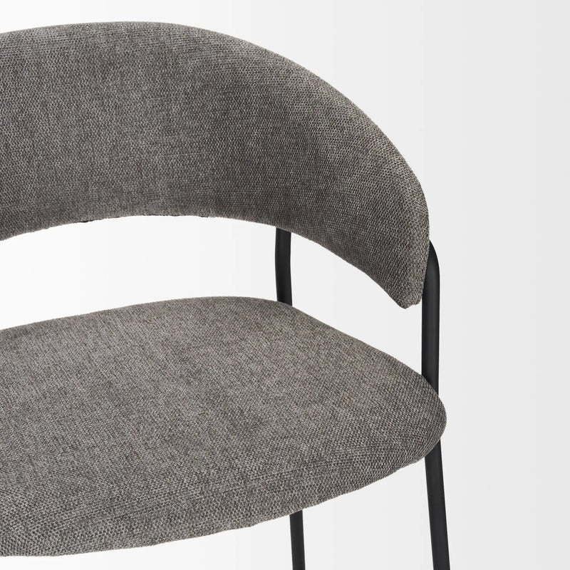 26" Gray and Black Fabric and Metal Counter Height Bar Chair Homeroots Living Room