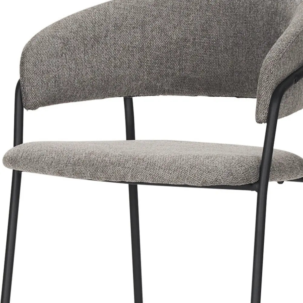 26" Gray and Black Fabric and Metal Counter Height Bar Chair Homeroots Living Room