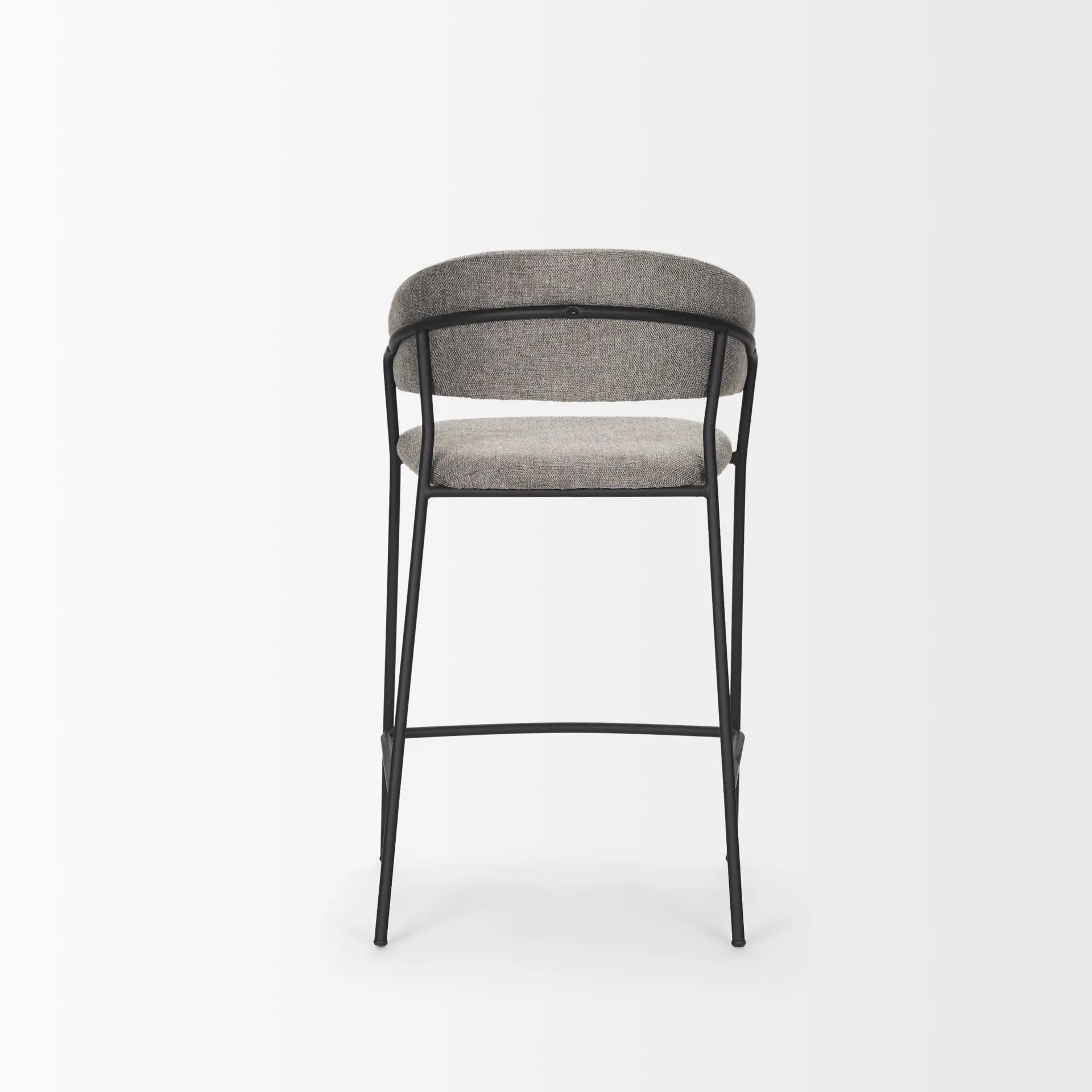 26" Gray and Black Fabric and Metal Counter Height Bar Chair Homeroots Living Room