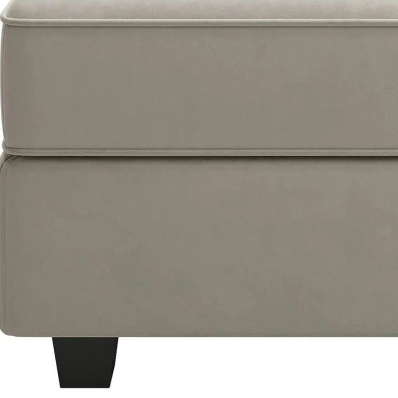 26" Gray and Black Microfiber Storage Ottoman Homeroots Living Room