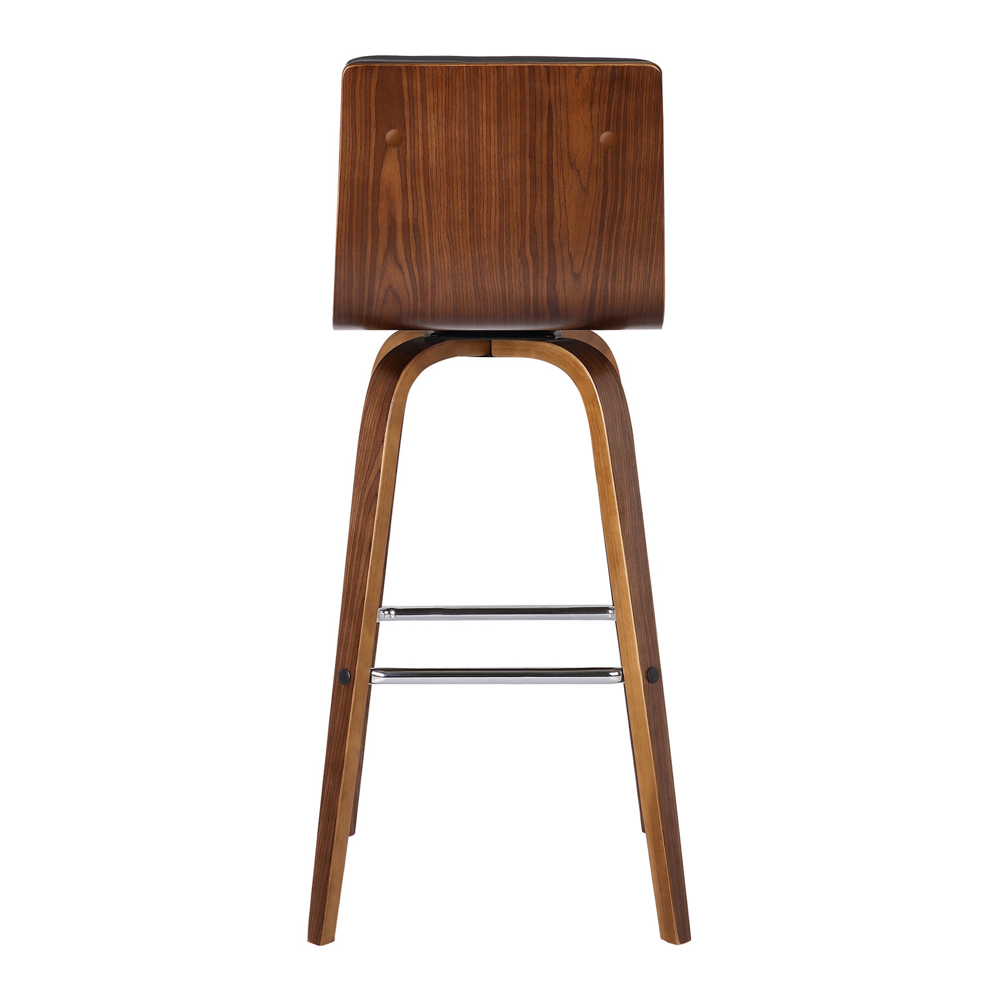 26" Gray and Brown Fabric and Solid Wood Low Back Counter Height Swivel Bar Chair - GreatEagleInc