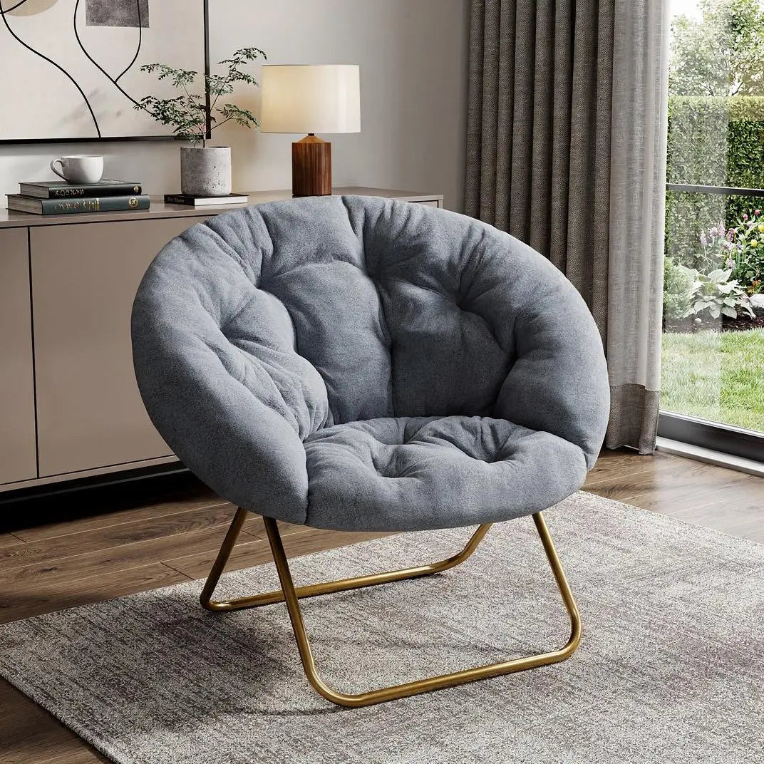 26" Gray and Brown Tufted Heavy Duty Plastic Lounge Chair - GreatEagleInc