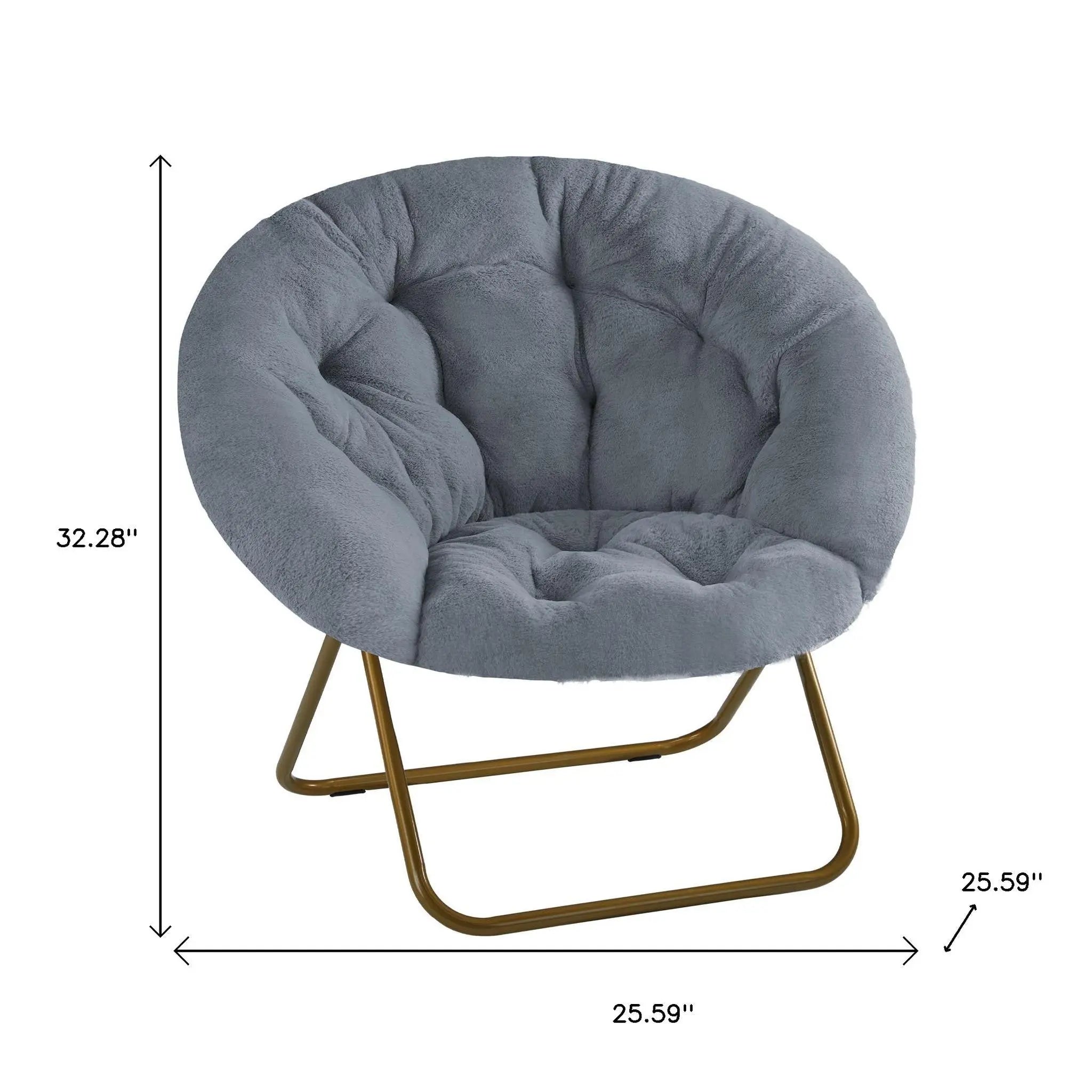 26" Gray and Brown Tufted Heavy Duty Plastic Lounge Chair - GreatEagleInc