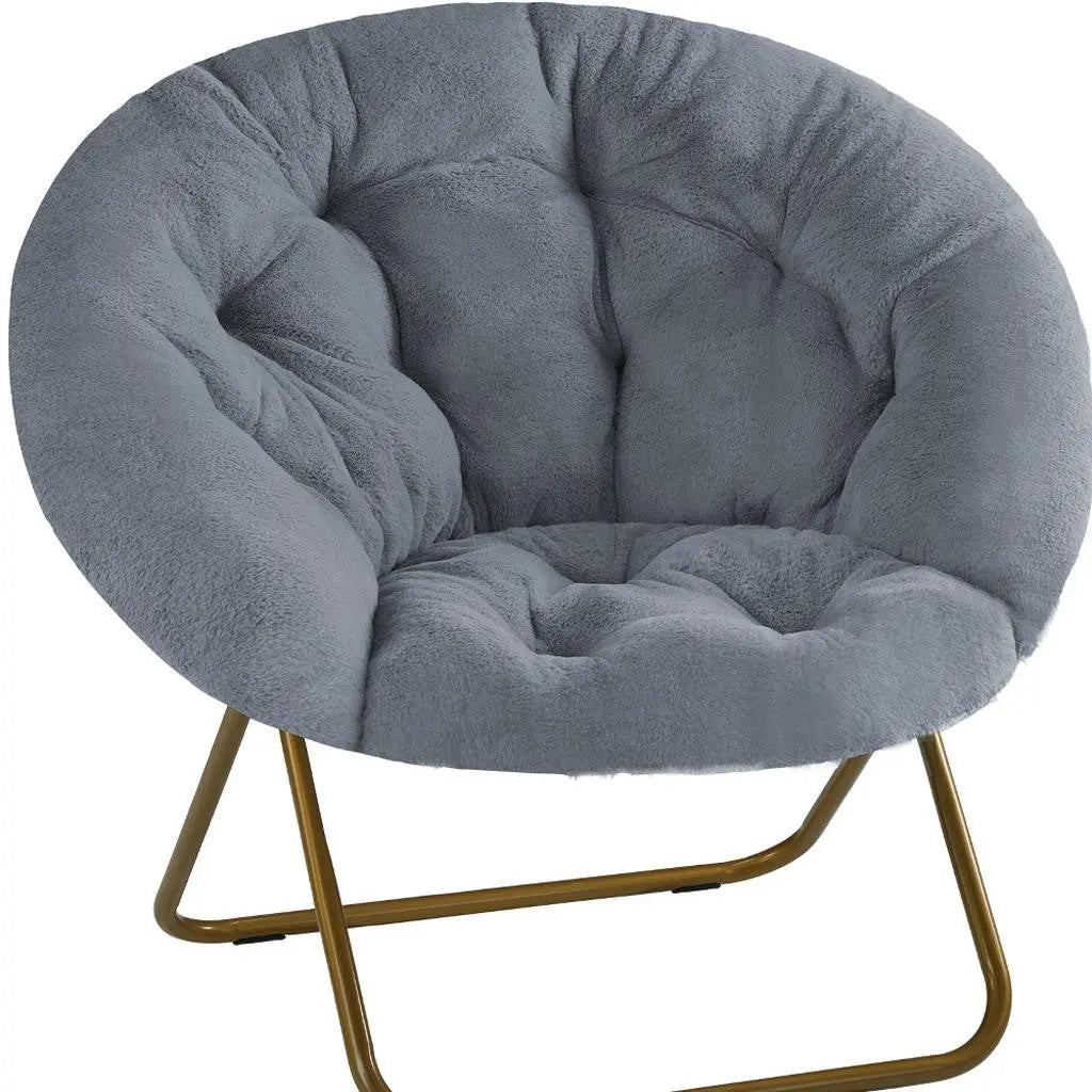 26" Gray and Brown Tufted Heavy Duty Plastic Lounge Chair - GreatEagleInc