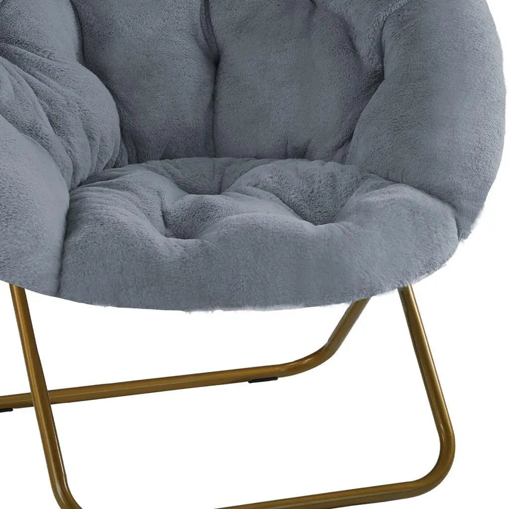 26" Gray and Brown Tufted Heavy Duty Plastic Lounge Chair - GreatEagleInc