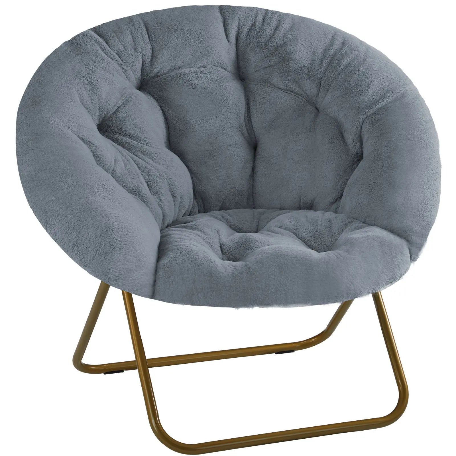 26" Gray and Brown Tufted Heavy Duty Plastic Lounge Chair - GreatEagleInc
