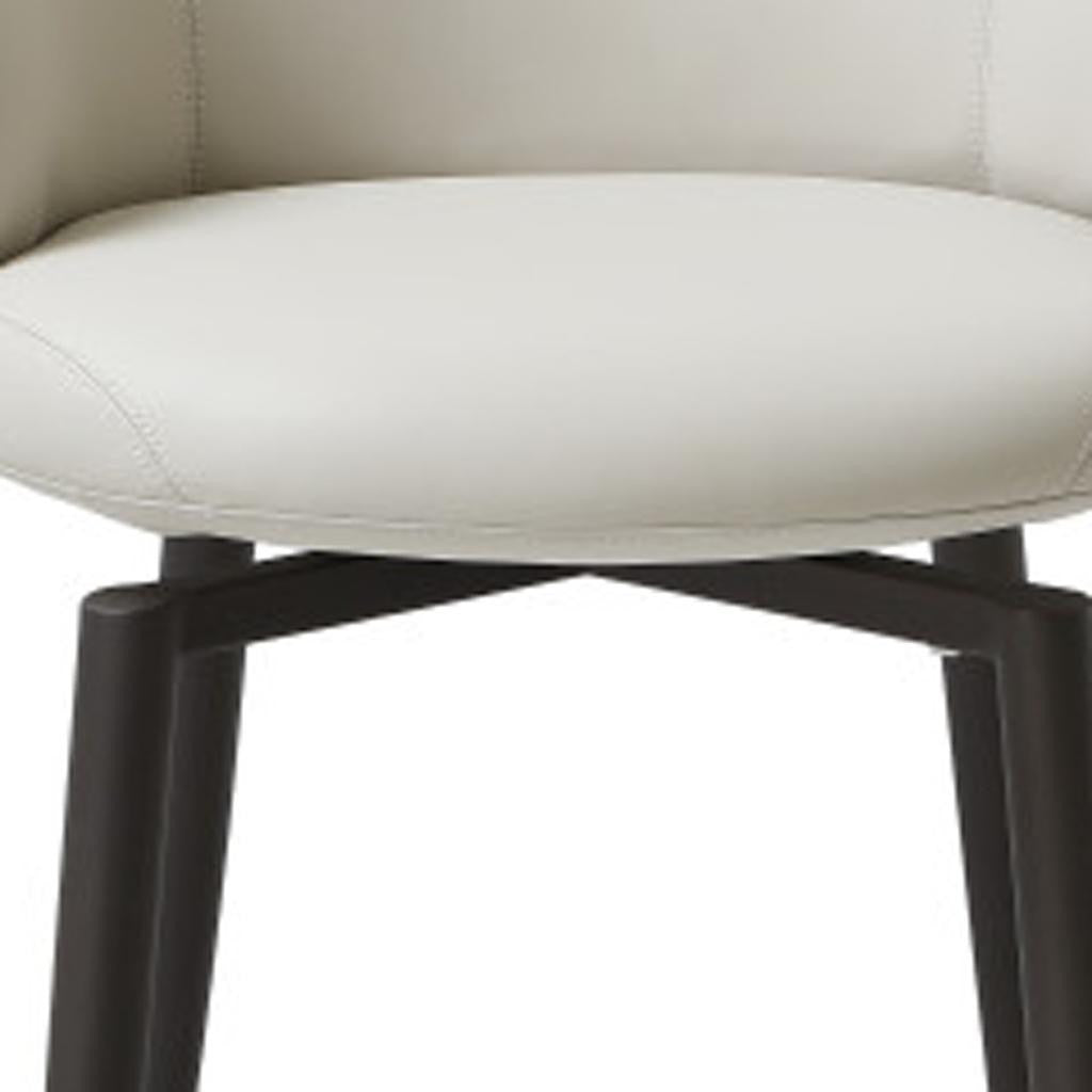 26" Gray and Dark Gray Faux Leather and Steel Counter Height Swivel Bar Chair - GreatEagleInc