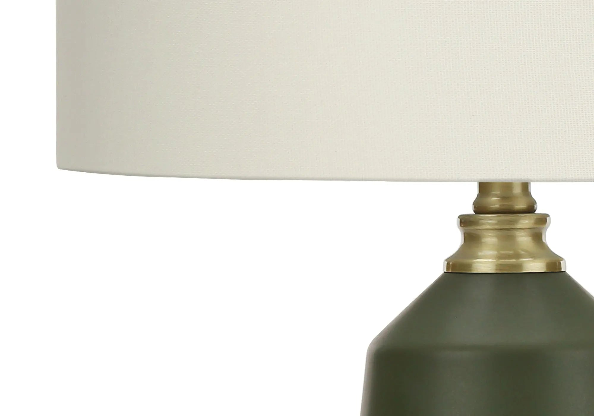 26" Green Ceramic Geometric Table Lamp With Ivory Drum Shade Homeroots Lighting