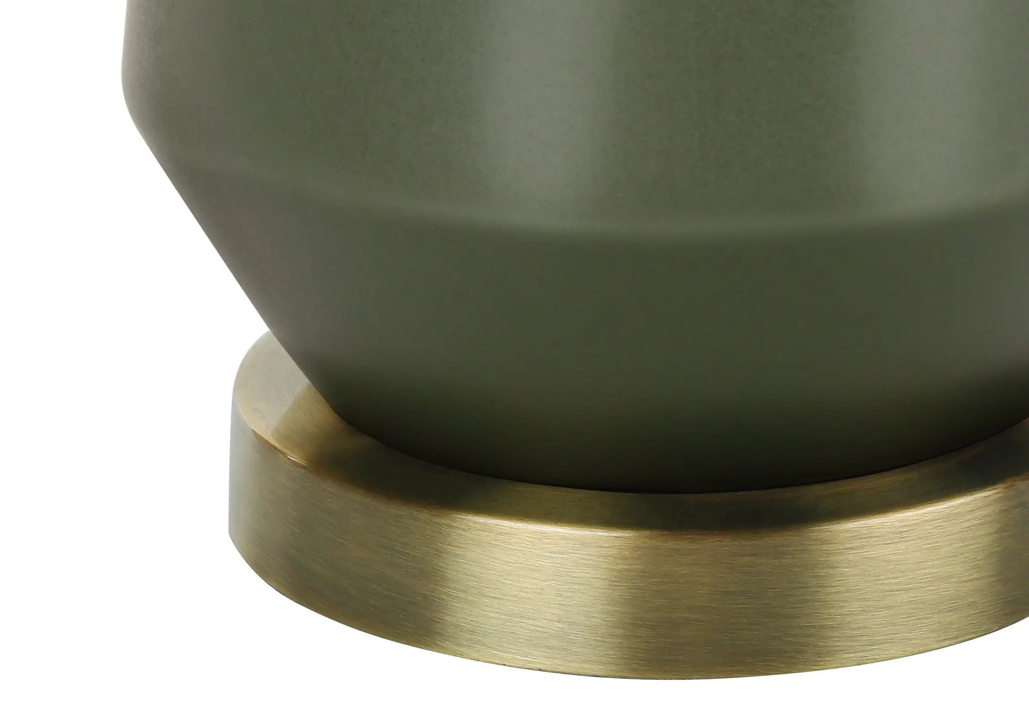 26" Green Ceramic Geometric Table Lamp With Ivory Drum Shade Homeroots Lighting