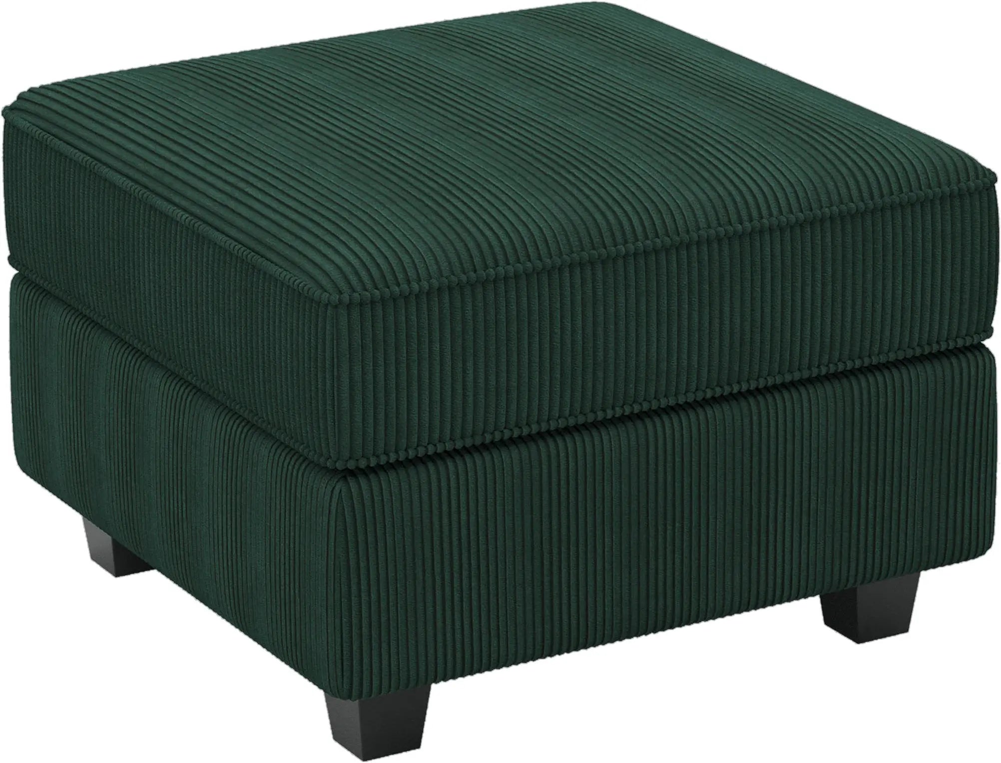 26" Green and Black Corduroy Storage Ottoman Homeroots Living Room