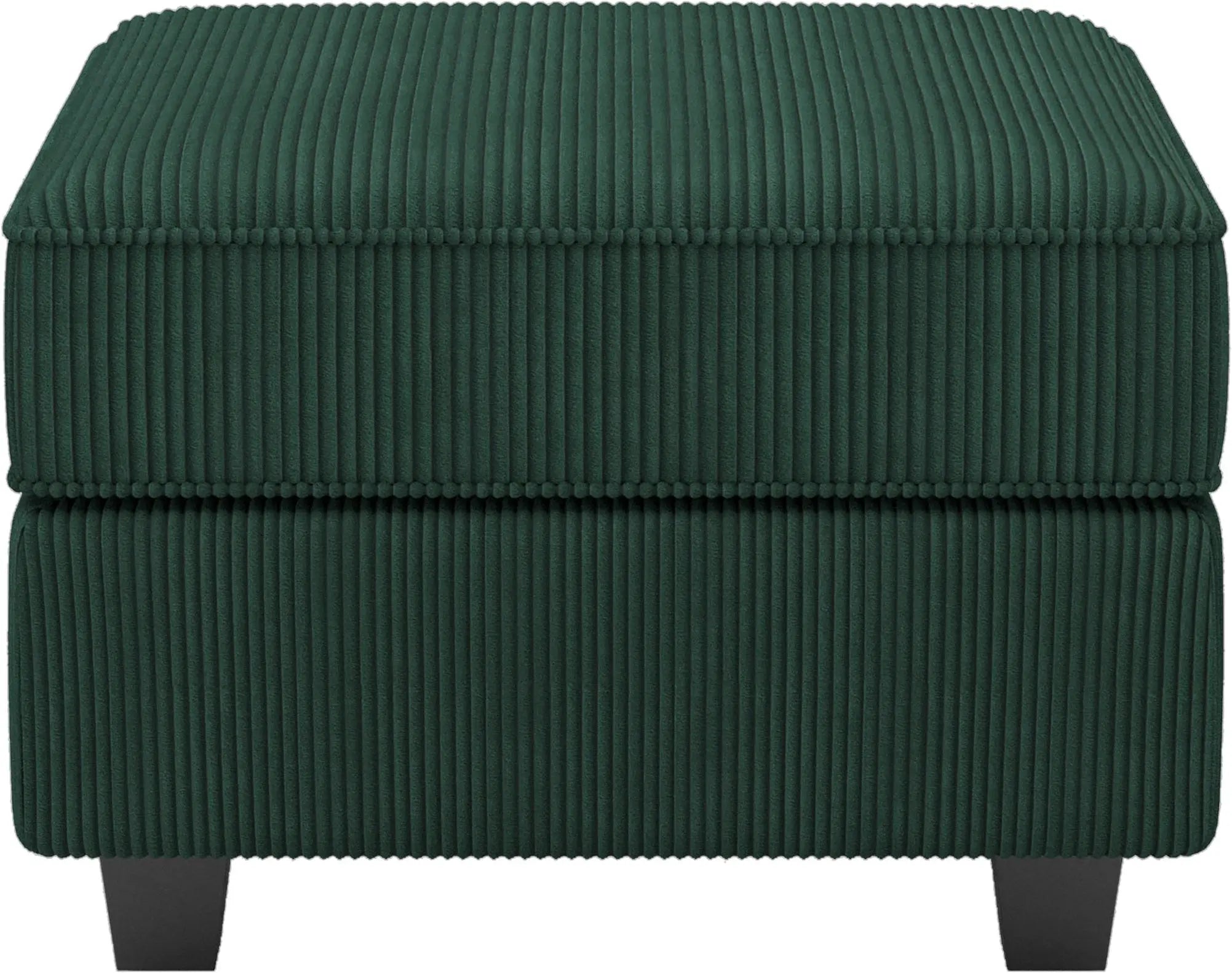 26" Green and Black Corduroy Storage Ottoman Homeroots Living Room