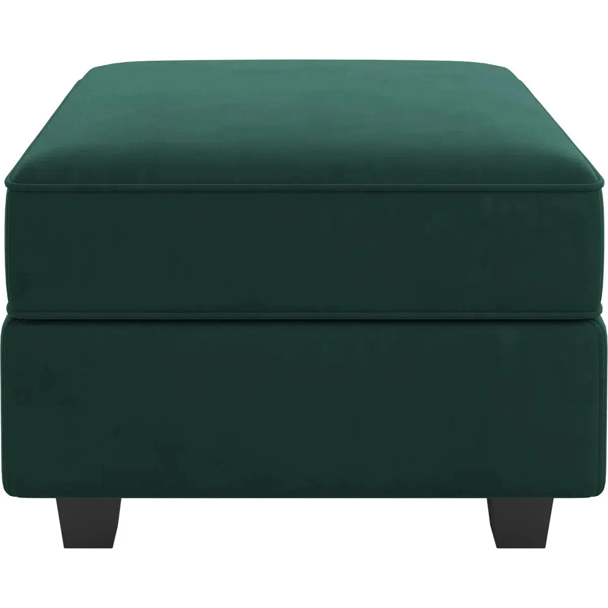 26" Green and Black Microsuede Storage Ottoman Homeroots Living Room