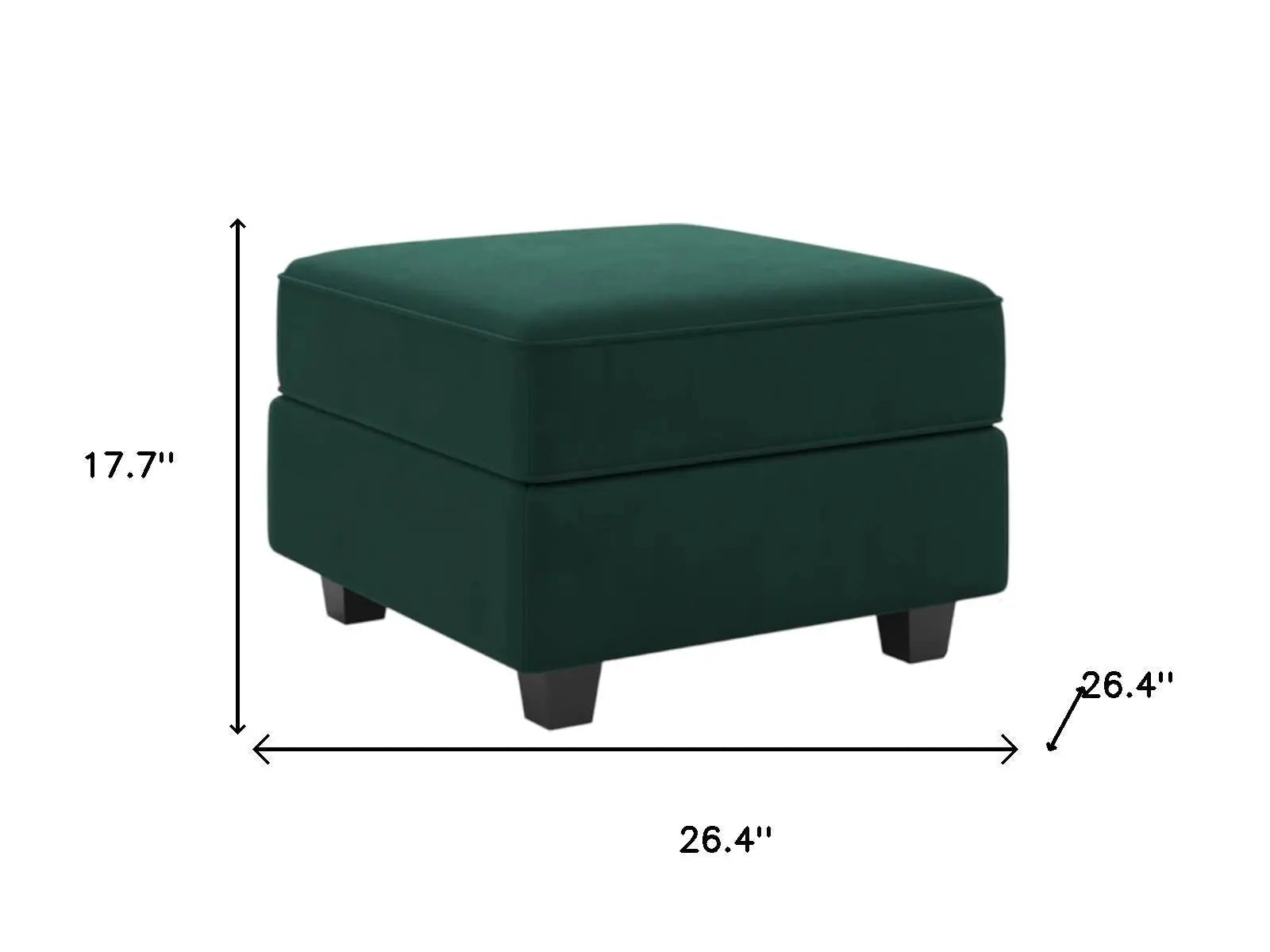 26" Green and Black Microsuede Storage Ottoman Homeroots Living Room