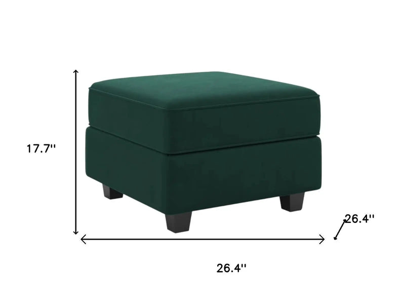 26" Green and Black Microsuede Storage Ottoman Homeroots Living Room