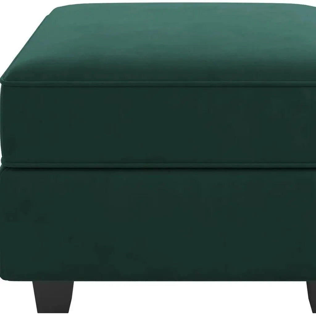 26" Green and Black Microsuede Storage Ottoman Homeroots Living Room