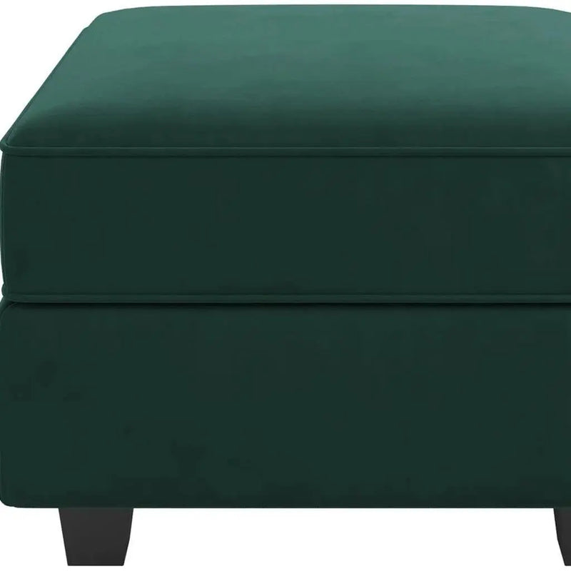 26" Green and Black Microsuede Storage Ottoman Homeroots Living Room