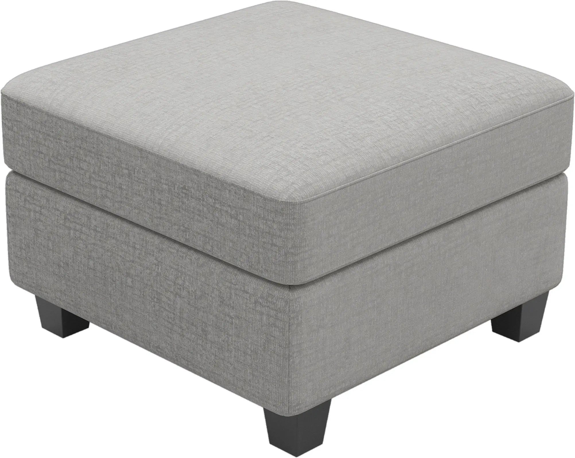 26" Light Gray and Black Chenille Storage Ottoman Homeroots Living Room