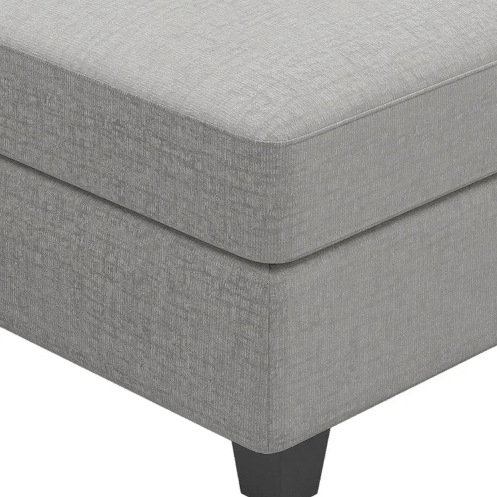 26" Light Gray and Black Chenille Storage Ottoman Homeroots Living Room