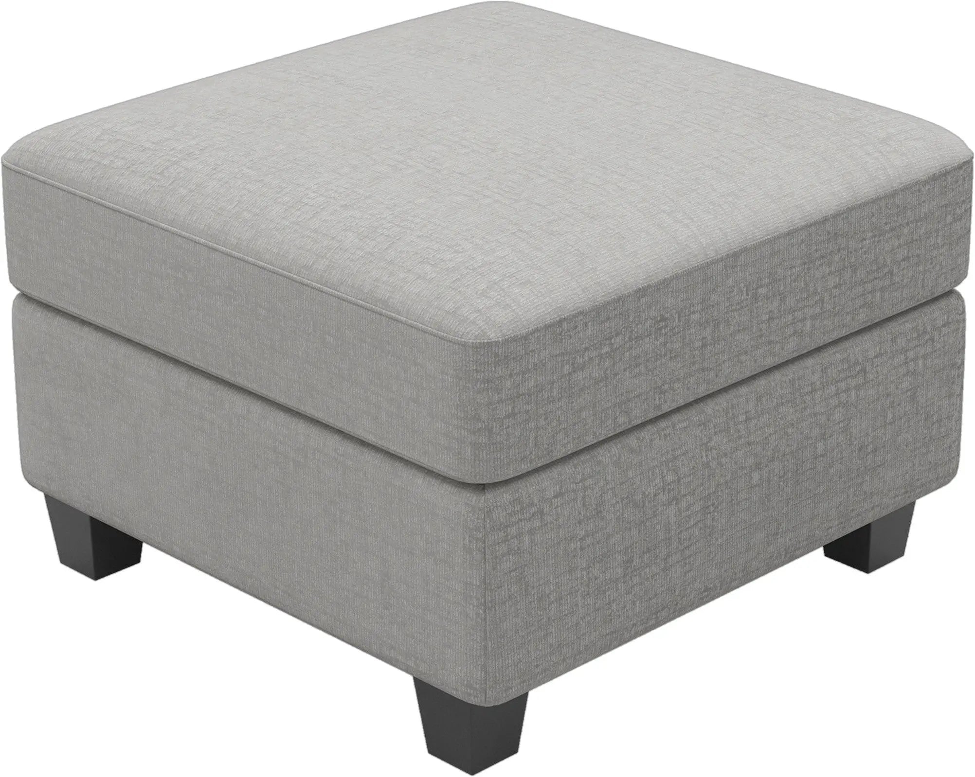 26" Light Gray and Black Chenille Storage Ottoman Homeroots Living Room