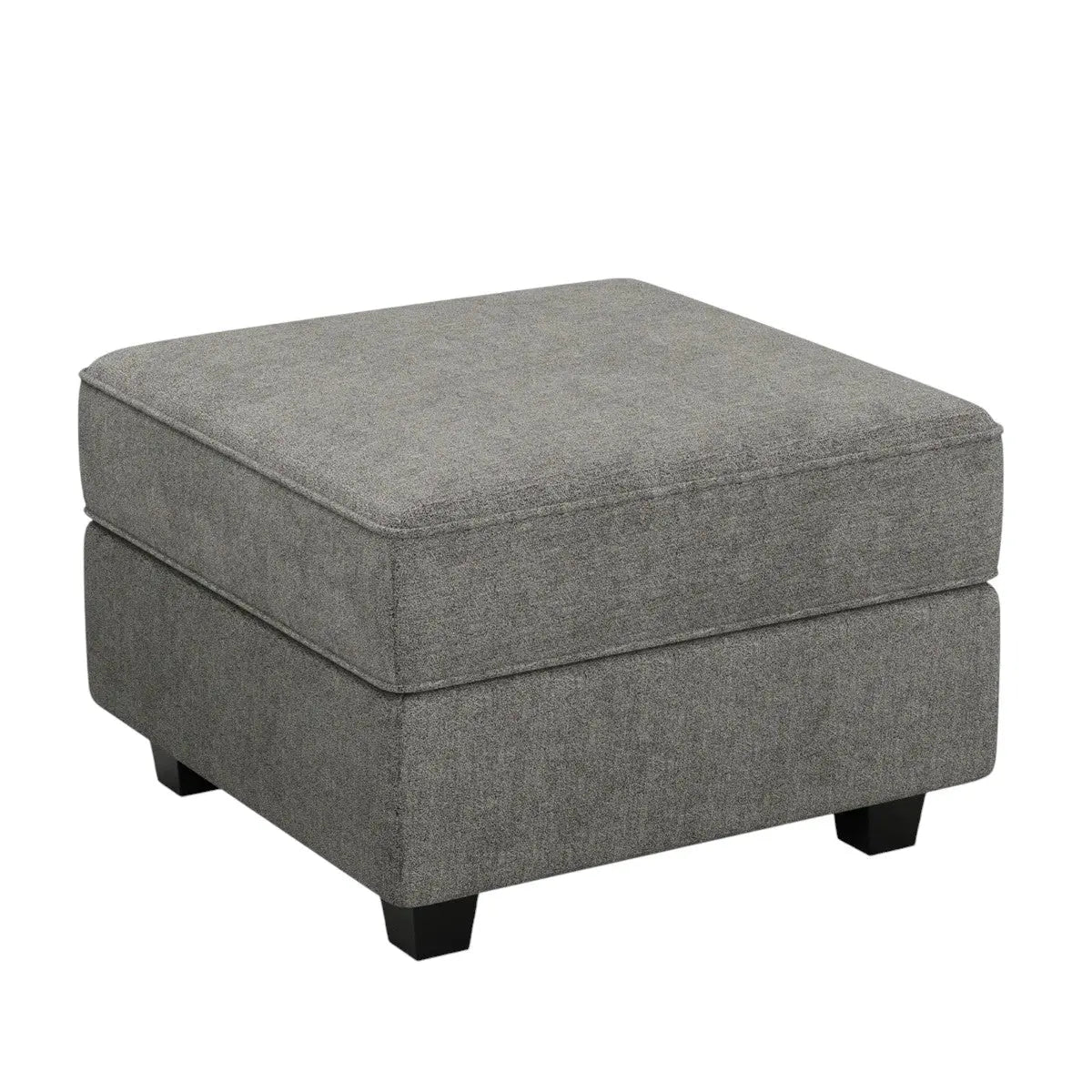 26" Light Gray and Black Velvet Storage Ottoman - GreatEagleInc