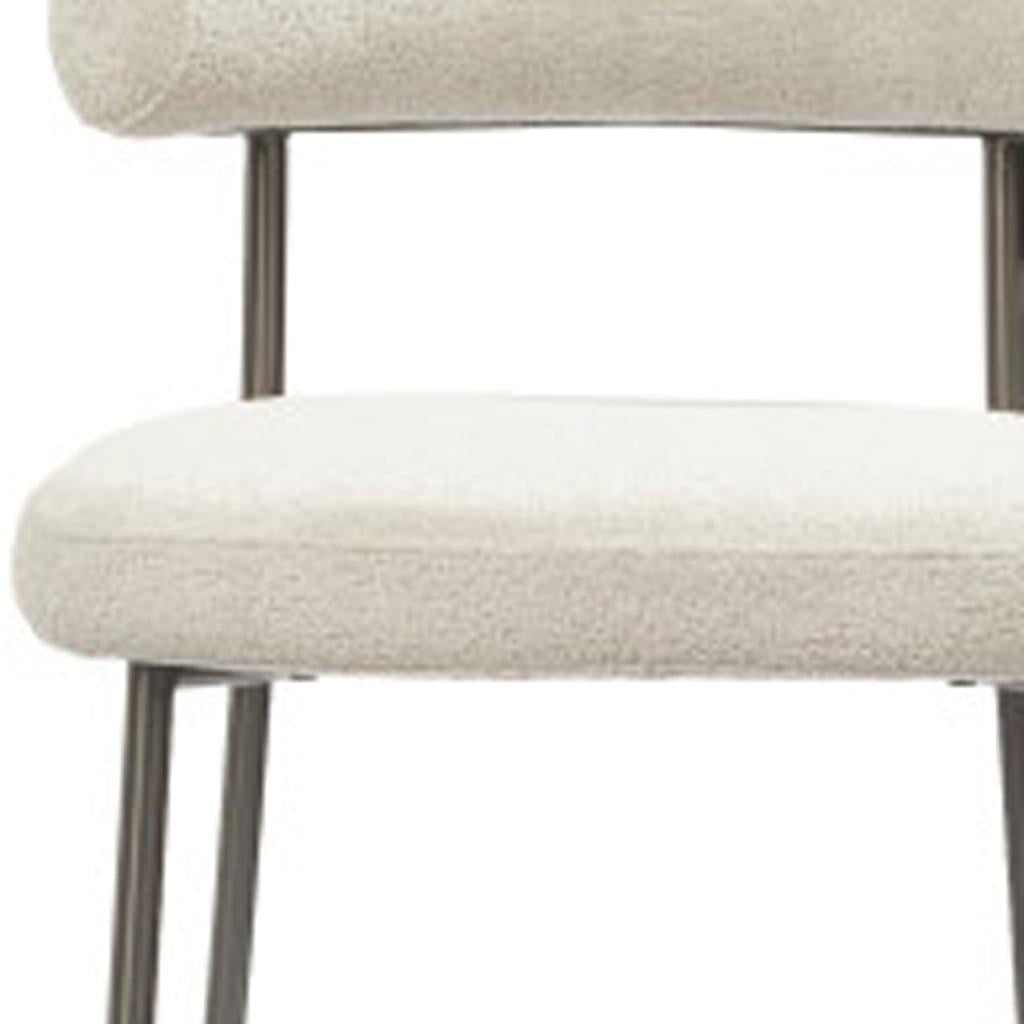 26" Gray and Dark Gray Fabric Boucle and Steel Low Back Counter Height Bar Chair - GreatEagleInc
