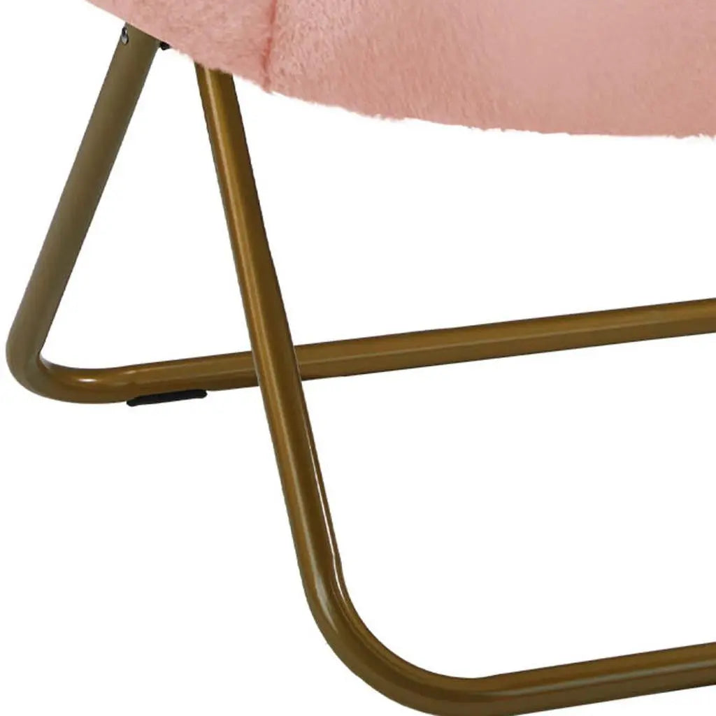 26" Pink and Brown Tufted Heavy Duty Plastic Lounge Chair - GreatEagleInc