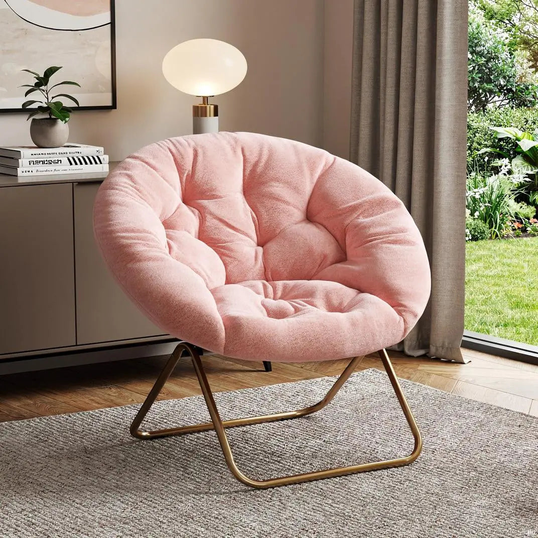 26" Pink and Brown Tufted Heavy Duty Plastic Lounge Chair - GreatEagleInc