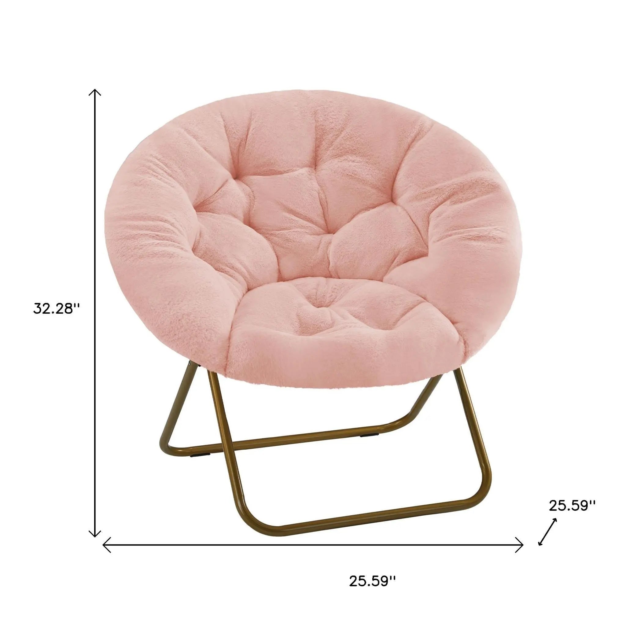 26" Pink and Brown Tufted Heavy Duty Plastic Lounge Chair - GreatEagleInc