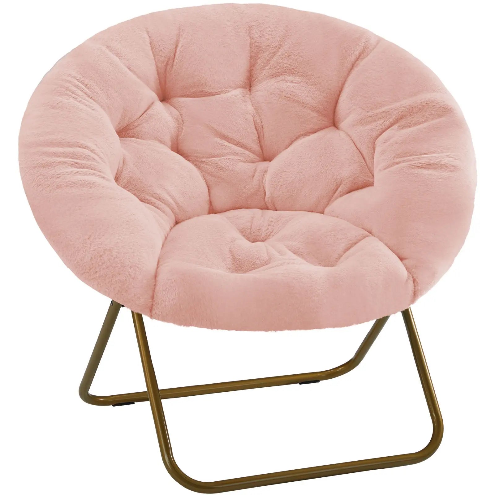 26" Pink and Brown Tufted Heavy Duty Plastic Lounge Chair - GreatEagleInc