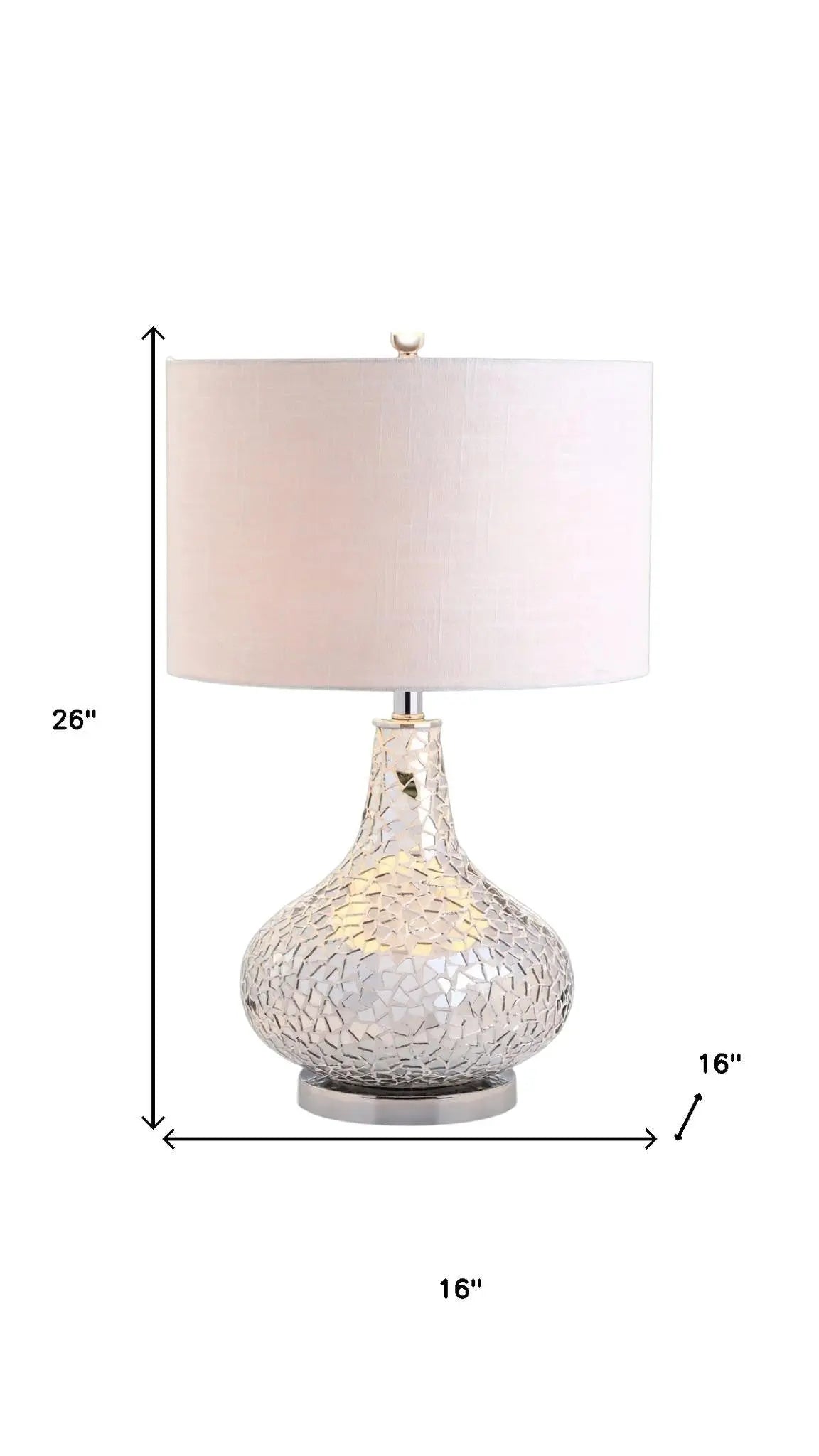 26" Silver Novelty Table Lamp With Drum Shade Homeroots Lighting