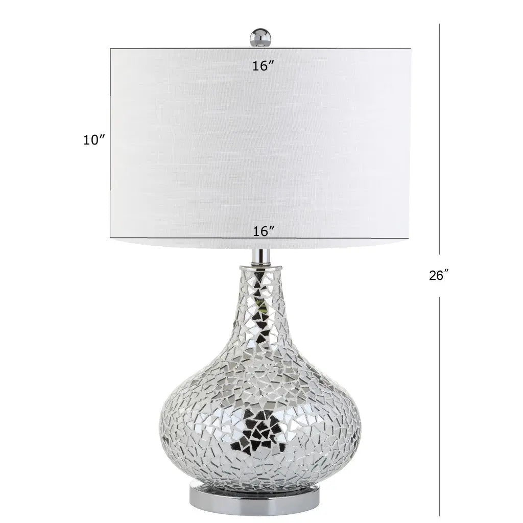 26" Silver Novelty Table Lamp With Drum Shade Homeroots Lighting