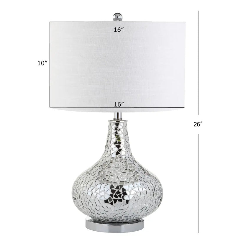 26" Silver Novelty Table Lamp With Drum Shade Homeroots Lighting