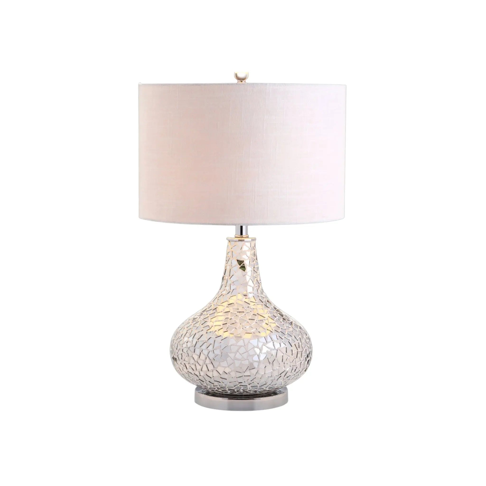 26" Silver Novelty Table Lamp With Drum Shade Homeroots Lighting