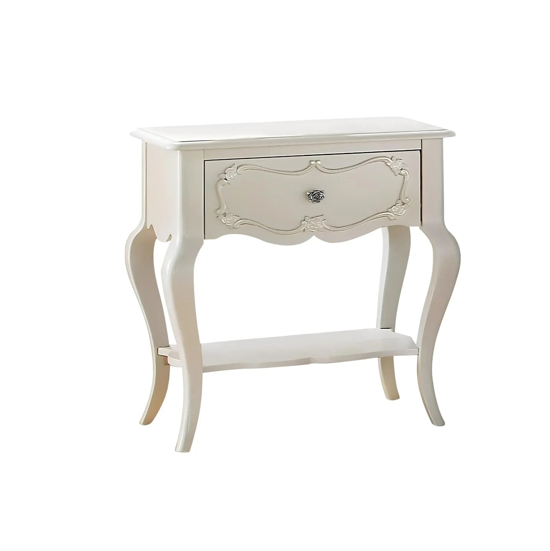 26" Solid Wood And Mirrored Glass Nightstand Homeroots Bed & Bath