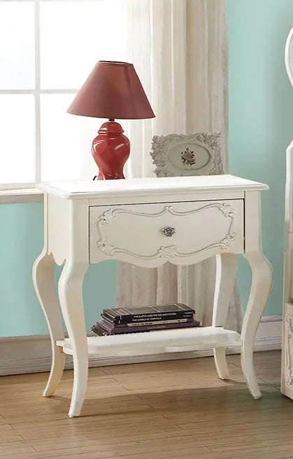 26" Solid Wood And Mirrored Glass Nightstand Homeroots Bed & Bath