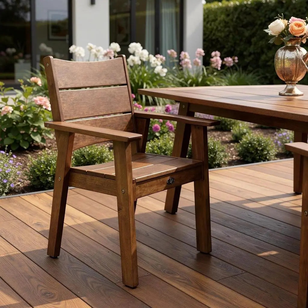 26" Walnut Textured Heavy Duty Plastic Outdoor Dining Chair Homeroots Outdoor