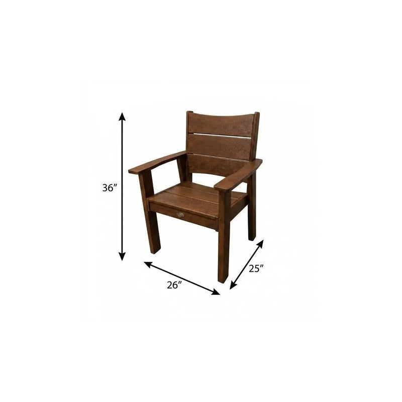 26" Walnut Textured Heavy Duty Plastic Outdoor Dining Chair Homeroots Outdoor