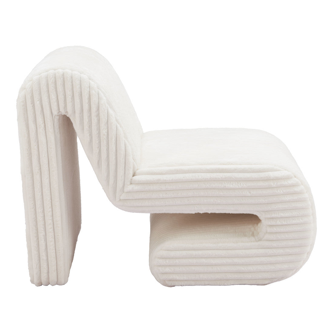 26" White Corduroy And Upholstered Lounge Chair Homeroots Living Room