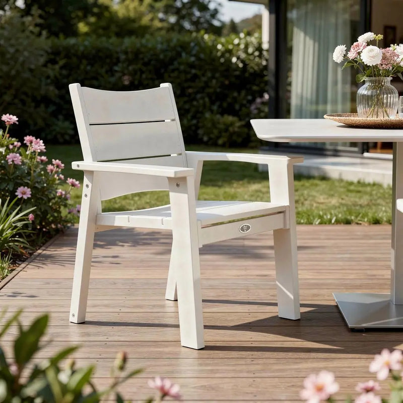 26" White Heavy Duty Plastic Outdoor Dining Chair Homeroots Outdoor