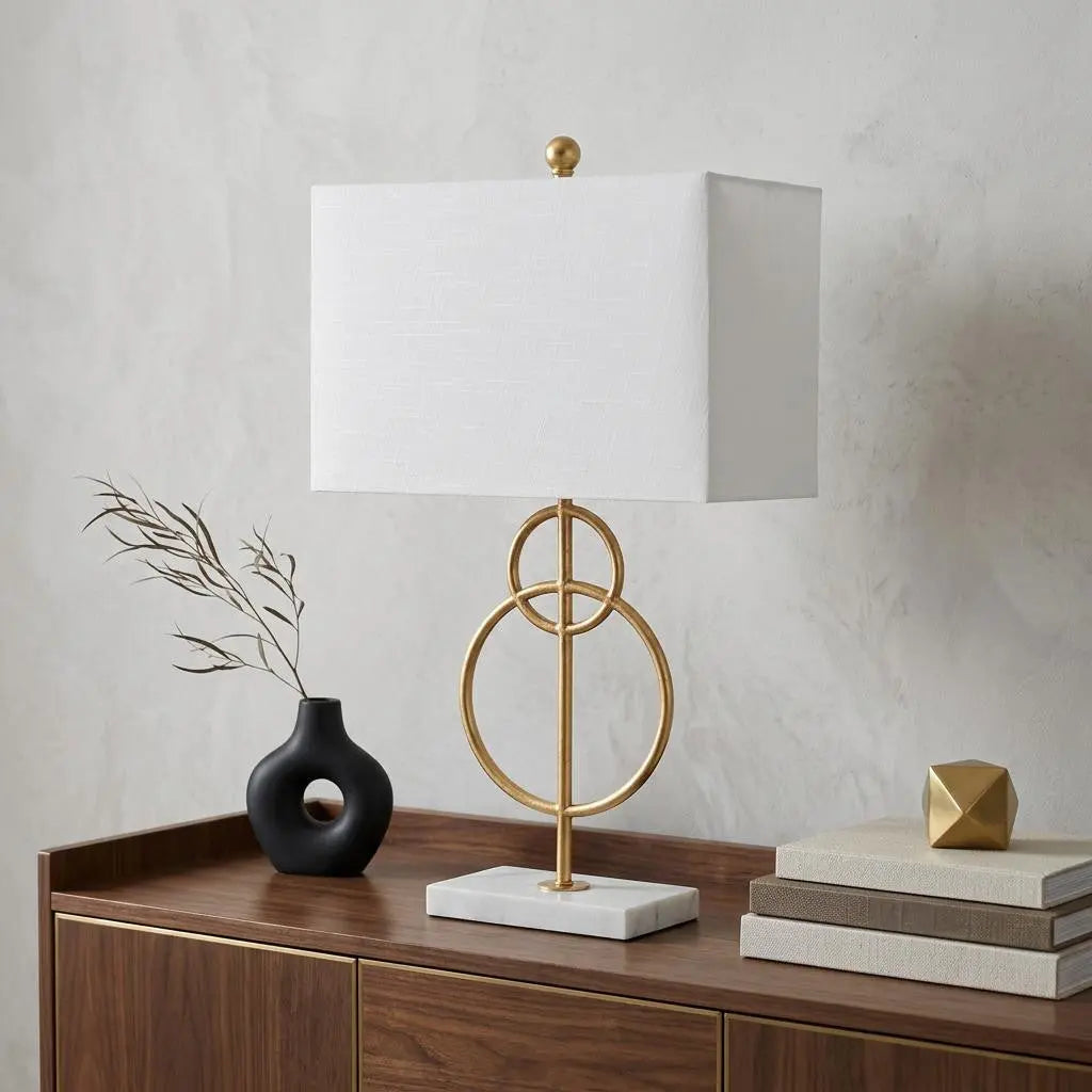 26" White Novelty Table Lamp With Shade Homeroots Lighting