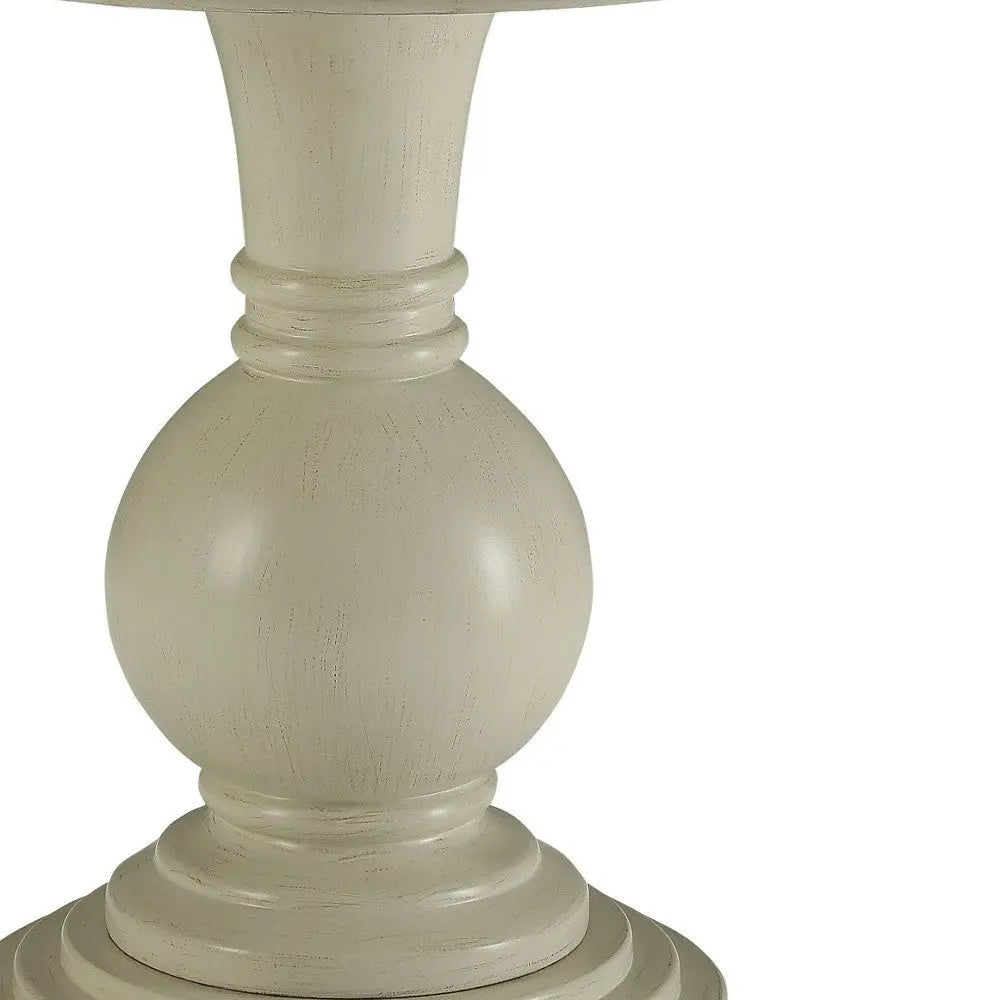 26" White Solid And Manufactured Wood Round End Table Homeroots Living Room