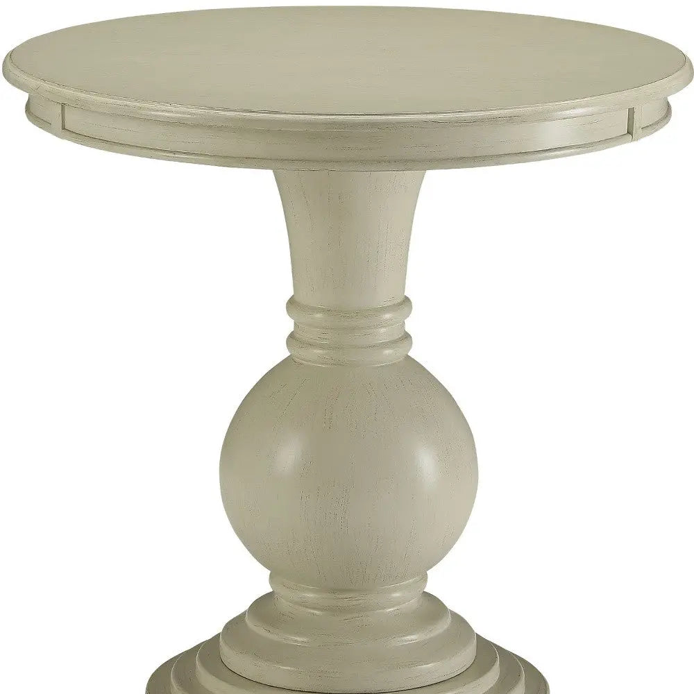 26" White Solid And Manufactured Wood Round End Table Homeroots Living Room