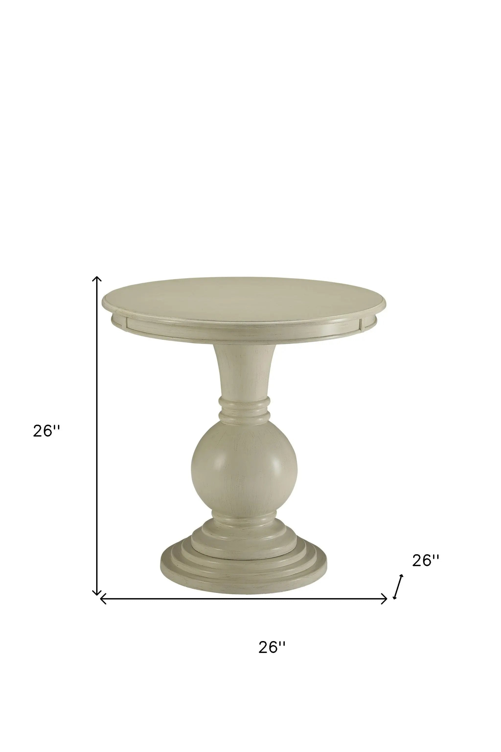 26" White Solid And Manufactured Wood Round End Table Homeroots Living Room