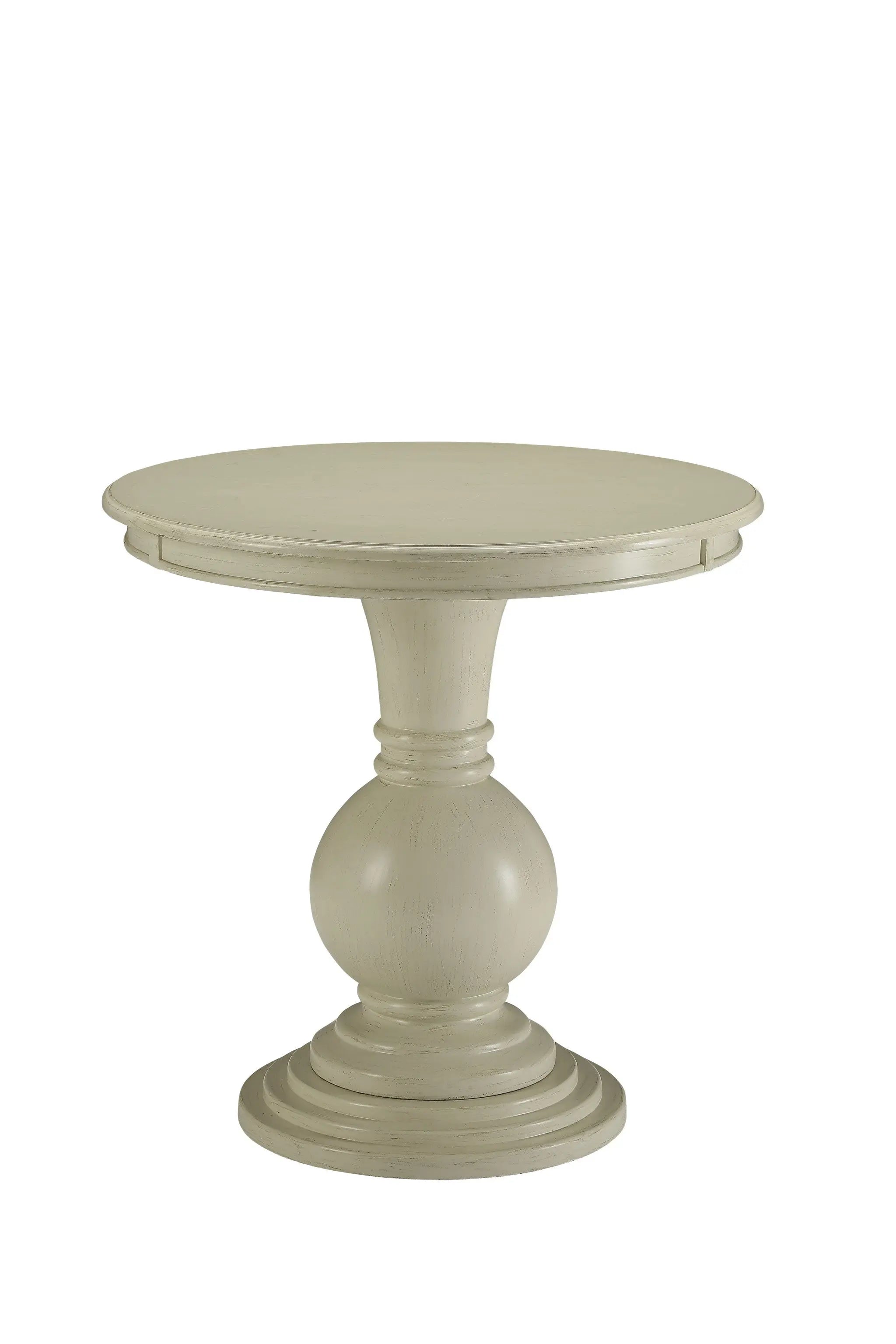 26" White Solid And Manufactured Wood Round End Table Homeroots Living Room