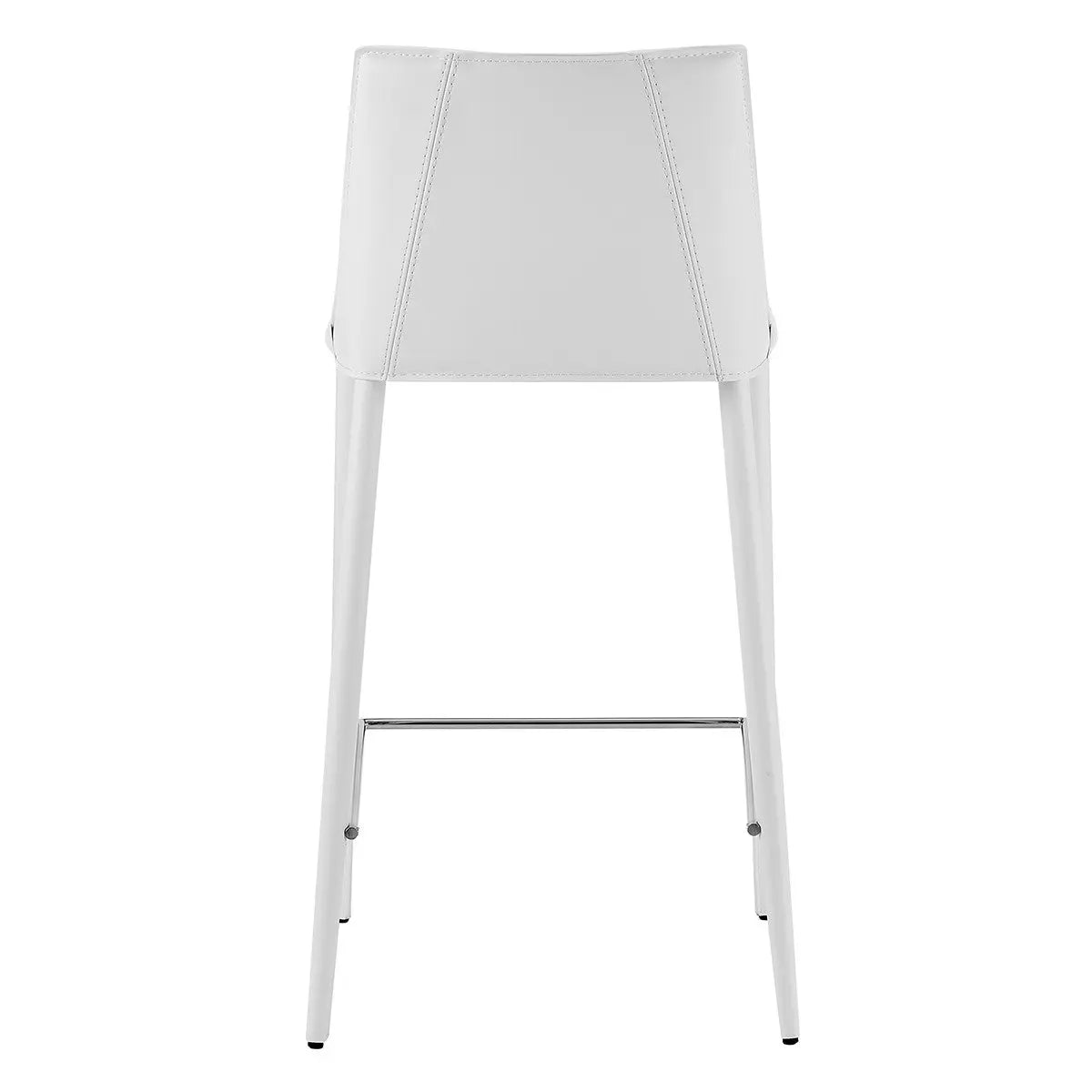 26" White Steel Low Back Counter Height Bar Chair Homeroots Living Room