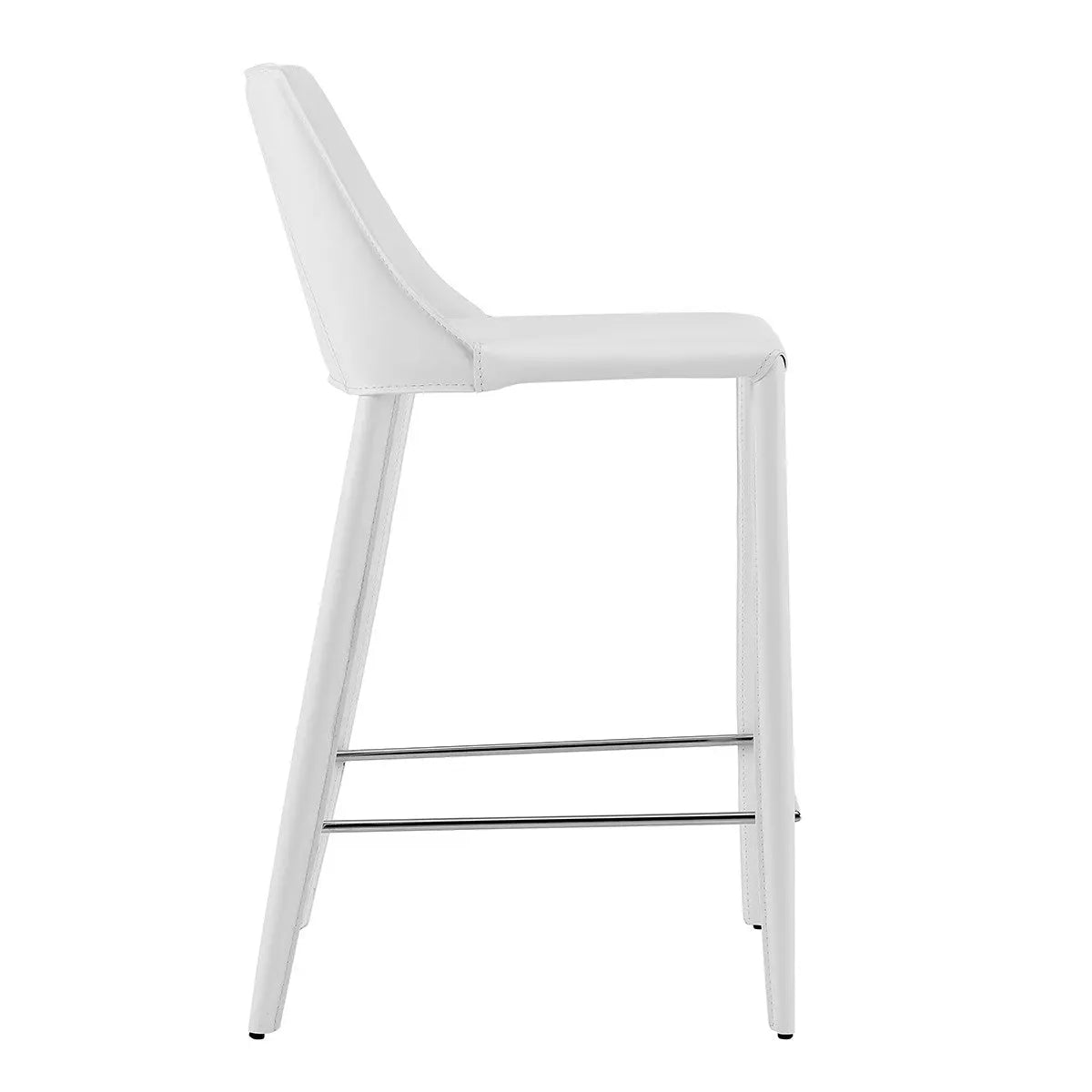 26" White Steel Low Back Counter Height Bar Chair Homeroots Living Room
