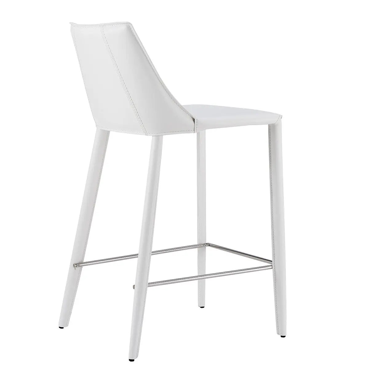 26" White Steel Low Back Counter Height Bar Chair Homeroots Living Room