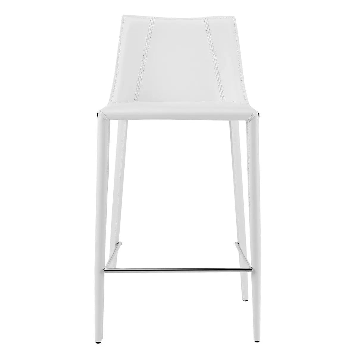 26" White Steel Low Back Counter Height Bar Chair Homeroots Living Room
